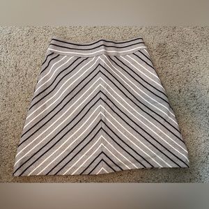 LOFT Pink White Black Stripe A-Line Pencil Skirt, Size 2